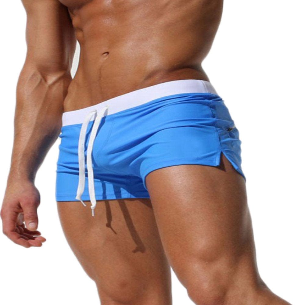 S-2XL Mens Swimsuits Swimwear Swim Shorts with Zip Back Pocket High Stretch Breathable Quick Dry Boys Bathing Suits Surfing Board Shorts Trunks Beachwear Multi-Color Option