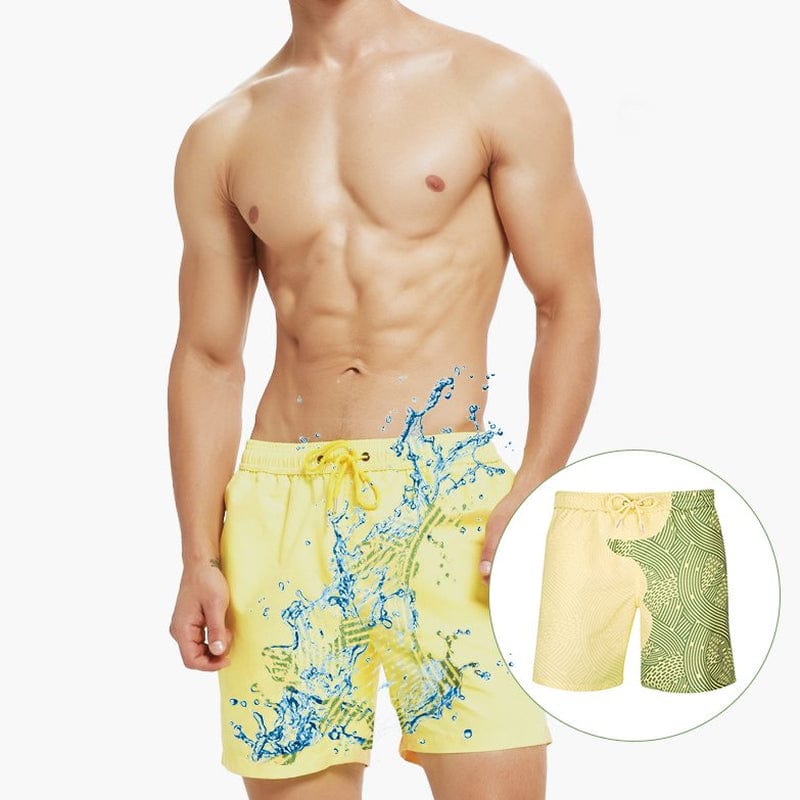 Semfri Men’S Color Changing Swim Trunks Shorts Temperature-Sensitive Color-Changing Beach Pants Summer Cool Quick Dry Board Shorts
