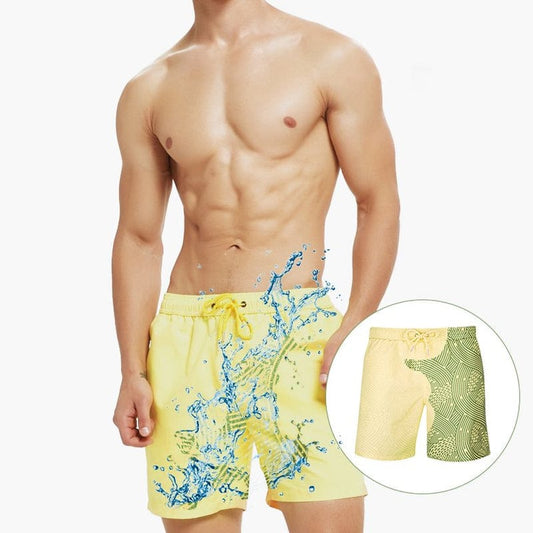 Semfri Men’S Color Changing Swim Trunks Shorts Temperature-Sensitive Color-Changing Beach Pants Summer Cool Quick Dry Board Shorts