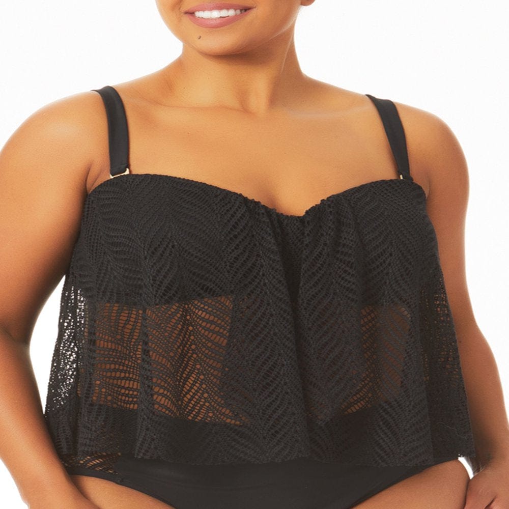 Time and Tru Women'S and Women'S plus Crochet Tankini Top