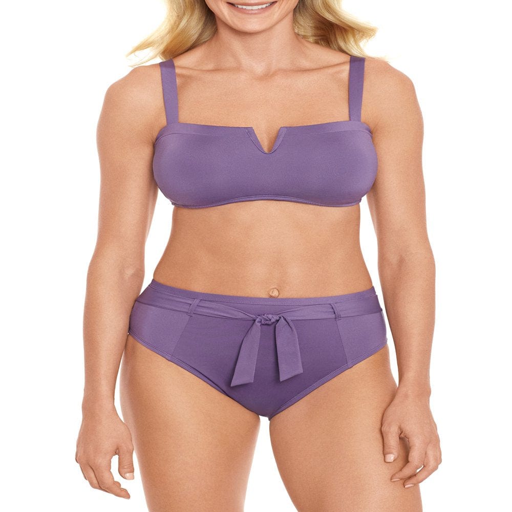 Time and Tru Women'S and Women'S plus High Waisted Tie Front Swim Bottoms