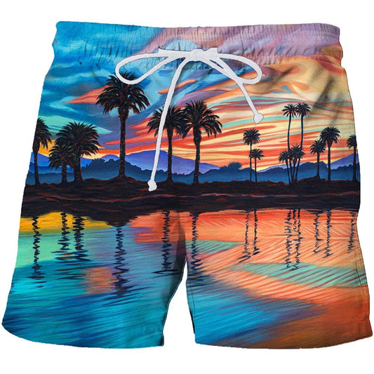 Transer Mens Quick Dry Printed Short Swim Trunks with Mesh Lining Swimwear Bathing Suits