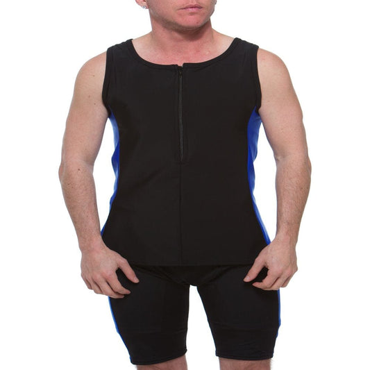 Underworks FTM Sleeveless Chest Binder Swim Top Black/Blue Small
