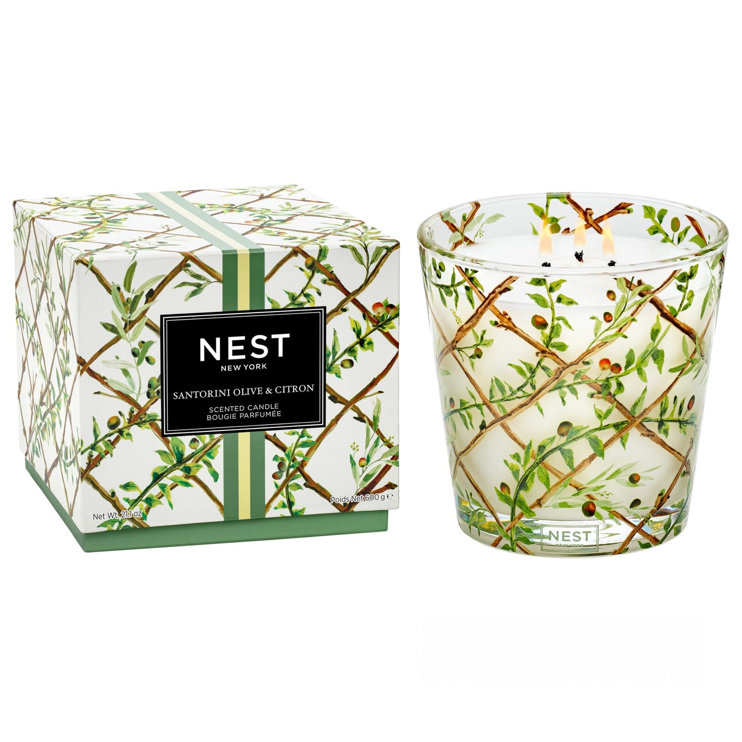 Nest Santorini Olive and Citron Candle Size variant: 21.1 oz (3-Wick) main image.