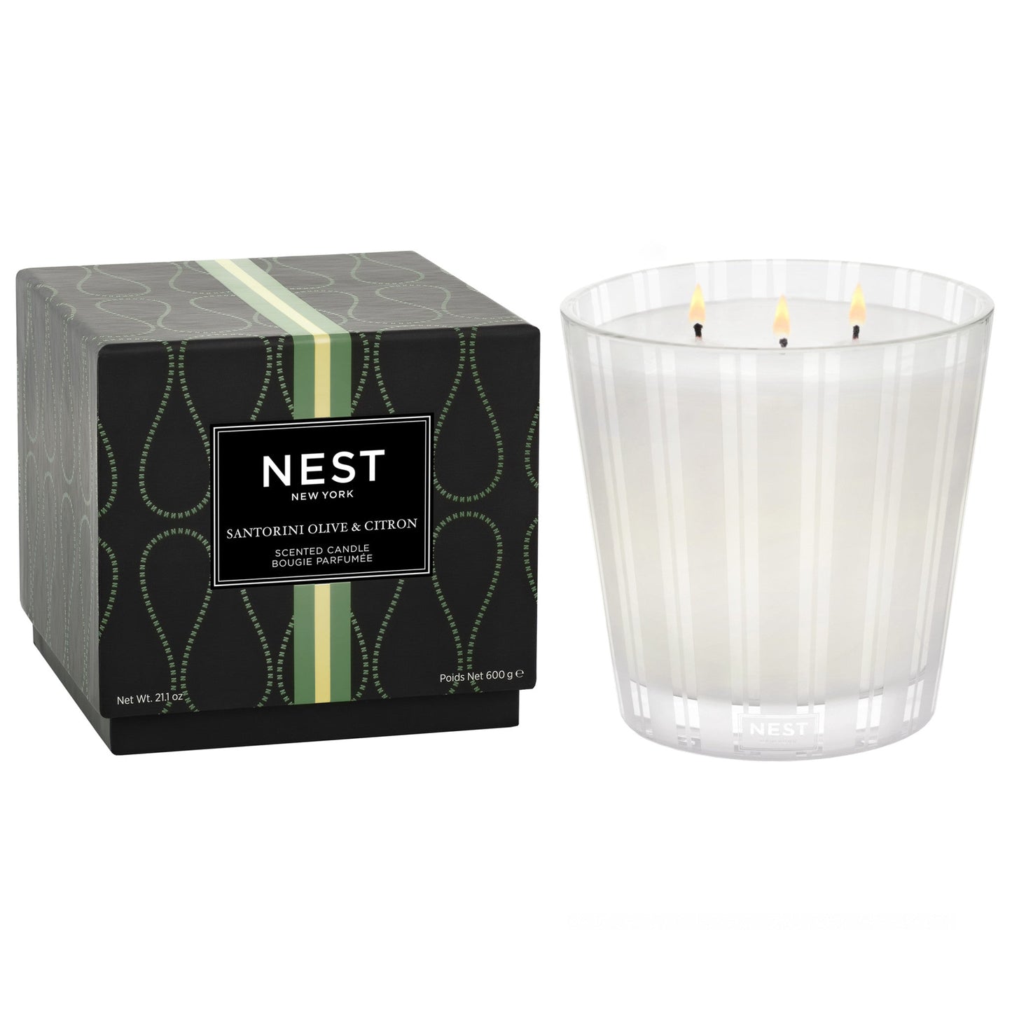 Nest Santorini Olive and Citron Candle Size variant: 21.2 oz (3-Wick) main image.